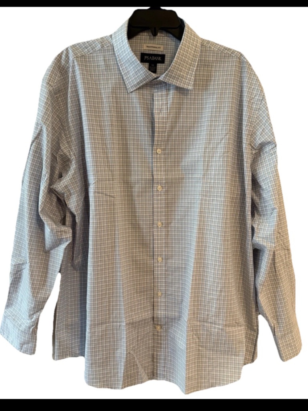 Jos. A. Bank Men's Blue and White Micro-Check Dress Shirt